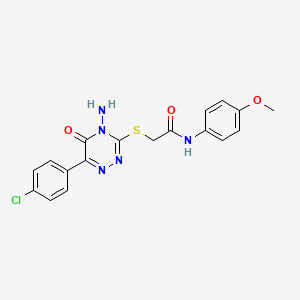 2-{[4-amino-6-(4-chlorophenyl)-5-oxo-4,5-dihydro-1,2,4-triazin-3-yl]sulfanyl}-N-(4-methoxyphenyl)acetamide