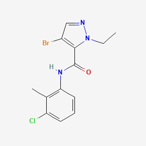 molecular formula C13H13BrClN3O B11066093 4-bromo-N-(3-chloro-2-methylphenyl)-1-ethyl-1H-pyrazole-5-carboxamide 