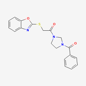 2-(1,3-Benzoxazol-2-ylsulfanyl)-1-[3-(phenylcarbonyl)imidazolidin-1-yl]ethanone