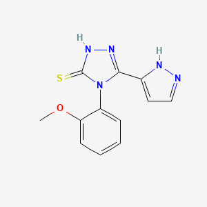 4-(2-methoxyphenyl)-5-(1H-pyrazol-5-yl)-4H-1,2,4-triazole-3-thiol