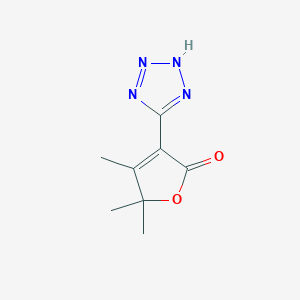 molecular formula C8H10N4O2 B11066140 4,5,5-trimethyl-3-(1H-tetrazol-5-yl)furan-2(5H)-one 