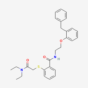 N-[2-(2-benzylphenoxy)ethyl]-2-{[2-(diethylamino)-2-oxoethyl]sulfanyl}benzamide