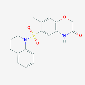 molecular formula C18H18N2O4S B11066157 6-(3,4-dihydroquinolin-1(2H)-ylsulfonyl)-7-methyl-2H-1,4-benzoxazin-3(4H)-one 