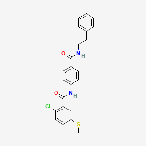 2-chloro-5-(methylsulfanyl)-N-{4-[(2-phenylethyl)carbamoyl]phenyl}benzamide