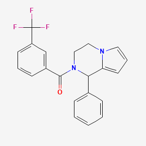 molecular formula C21H17F3N2O B11066195 (1-phenyl-3,4-dihydropyrrolo[1,2-a]pyrazin-2(1H)-yl)[3-(trifluoromethyl)phenyl]methanone CAS No. 727661-48-5