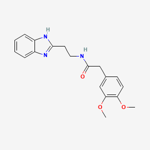 molecular formula C19H21N3O3 B11066234 N-[2-(1H-benzimidazol-2-yl)ethyl]-2-(3,4-dimethoxyphenyl)acetamide 