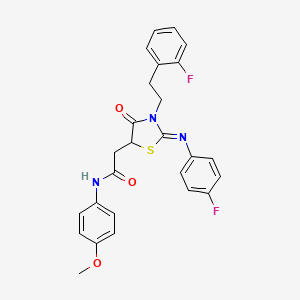 2-{(2Z)-3-[2-(2-fluorophenyl)ethyl]-2-[(4-fluorophenyl)imino]-4-oxo-1,3-thiazolidin-5-yl}-N-(4-methoxyphenyl)acetamide