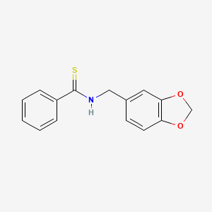 molecular formula C15H13NO2S B11066254 N-(1,3-benzodioxol-5-ylmethyl)benzenecarbothioamide 