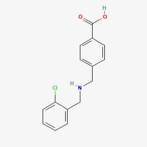 molecular formula C15H14ClNO2 B11066258 4-{[(2-Chlorobenzyl)amino]methyl}benzoic acid 