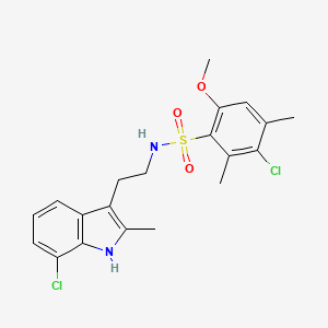 molecular formula C20H22Cl2N2O3S B11066287 3-chloro-N-[2-(7-chloro-2-methyl-1H-indol-3-yl)ethyl]-6-methoxy-2,4-dimethylbenzenesulfonamide 