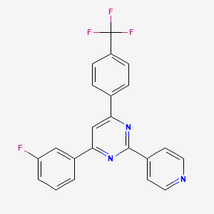 molecular formula C22H13F4N3 B11066298 4-(3-Fluorophenyl)-2-(pyridin-4-yl)-6-[4-(trifluoromethyl)phenyl]pyrimidine 