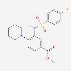 molecular formula C19H21BrN2O4S B11066303 Methyl 3-{[(4-bromophenyl)sulfonyl]amino}-4-(piperidin-1-yl)benzoate 