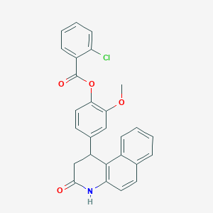 2-Methoxy-4-(3-oxo-1,2,3,4-tetrahydrobenzo[f]quinolin-1-yl)phenyl 2-chlorobenzoate