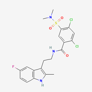 2,4-dichloro-5-(dimethylsulfamoyl)-N-[2-(5-fluoro-2-methyl-1H-indol-3-yl)ethyl]benzamide