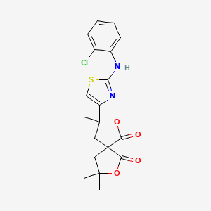 3-{2-[(2-Chlorophenyl)amino]-1,3-thiazol-4-yl}-3,8,8-trimethyl-2,7-dioxaspiro[4.4]nonane-1,6-dione