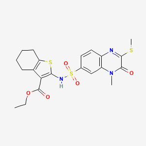 Ethyl 2-({[4-methyl-2-(methylsulfanyl)-3-oxo-3,4-dihydroquinoxalin-6-yl]sulfonyl}amino)-4,5,6,7-tetrahydro-1-benzothiophene-3-carboxylate