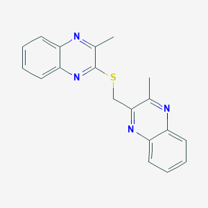 molecular formula C19H16N4S B11066431 2-Methyl-3-{[(3-methylquinoxalin-2-yl)methyl]sulfanyl}quinoxaline 