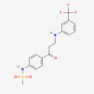 molecular formula C17H17F3N2O3S B11066437 N-(4-{3-[3-(Trifluoromethyl)anilino]propanoyl}phenyl)methanesulfonamide 