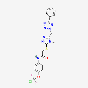 N-{4-[chloro(difluoro)methoxy]phenyl}-2-({4-methyl-5-[(5-phenyl-2H-tetrazol-2-yl)methyl]-4H-1,2,4-triazol-3-yl}sulfanyl)acetamide