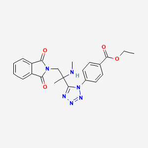 molecular formula C22H22N6O4 B11066448 ethyl 4-{5-[1-(1,3-dioxo-1,3-dihydro-2H-isoindol-2-yl)-2-(methylamino)propan-2-yl]-1H-tetrazol-1-yl}benzoate 