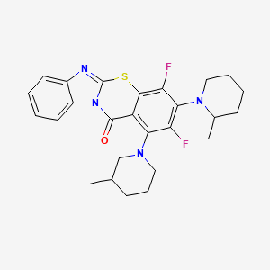 molecular formula C26H28F2N4OS B11066457 2,4-difluoro-3-(2-methylpiperidin-1-yl)-1-(3-methylpiperidin-1-yl)-12H-benzimidazo[2,1-b][1,3]benzothiazin-12-one 