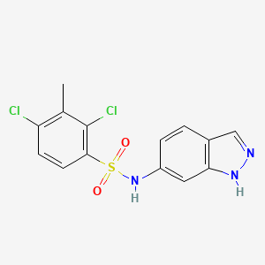 molecular formula C14H11Cl2N3O2S B11066462 2,4-dichloro-N-(1H-indazol-6-yl)-3-methylbenzenesulfonamide CAS No. 727420-59-9