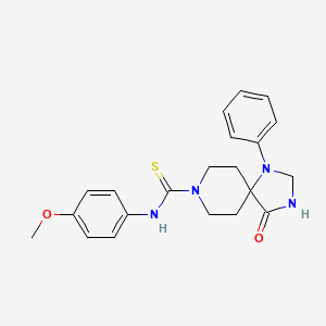 molecular formula C21H24N4O2S B11066463 N-(4-methoxyphenyl)-4-oxo-1-phenyl-1,3,8-triazaspiro[4.5]decane-8-carbothioamide 