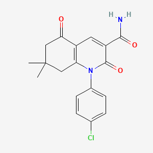 1-(4-Chlorophenyl)-7,7-dimethyl-2,5-dioxo-1,2,5,6,7,8-hexahydroquinoline-3-carboxamide