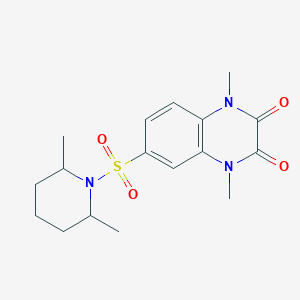 6-[(2,6-Dimethylpiperidin-1-yl)sulfonyl]-1,4-dimethyl-1,4-dihydroquinoxaline-2,3-dione