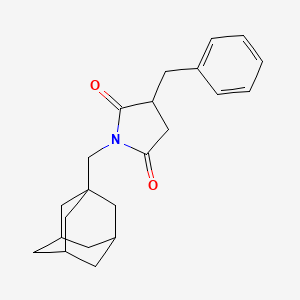 molecular formula C22H27NO2 B11066526 Pyrrolidine-2,5-dione, 1-adamantan-1-ylmethyl-3-benzyl- 