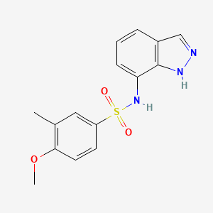 molecular formula C15H15N3O3S B11066552 N-(1H-indazol-7-yl)-4-methoxy-3-methylbenzenesulfonamide 