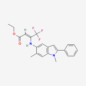 ethyl (2Z)-3-[(1,6-dimethyl-2-phenyl-1H-indol-5-yl)amino]-4,4,4-trifluorobut-2-enoate