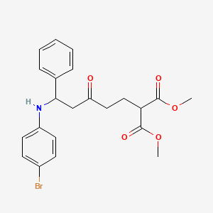 molecular formula C22H24BrNO5 B11066571 Dimethyl {5-[(4-bromophenyl)amino]-3-oxo-5-phenylpentyl}propanedioate 