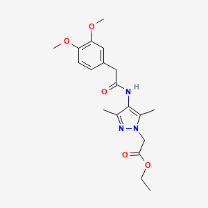 molecular formula C19H25N3O5 B11066584 ethyl (4-{[(3,4-dimethoxyphenyl)acetyl]amino}-3,5-dimethyl-1H-pyrazol-1-yl)acetate 