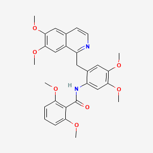 molecular formula C29H30N2O7 B11066590 N-{2-[(6,7-dimethoxyisoquinolin-1-yl)methyl]-4,5-dimethoxyphenyl}-2,6-dimethoxybenzamide 