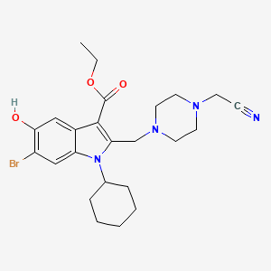 molecular formula C24H31BrN4O3 B11066603 ethyl 6-bromo-2-{[4-(cyanomethyl)piperazin-1-yl]methyl}-1-cyclohexyl-5-hydroxy-1H-indole-3-carboxylate 