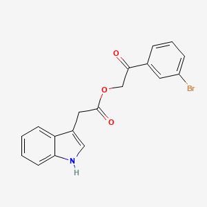 molecular formula C18H14BrNO3 B11066613 2-(3-bromophenyl)-2-oxoethyl 1H-indol-3-ylacetate 