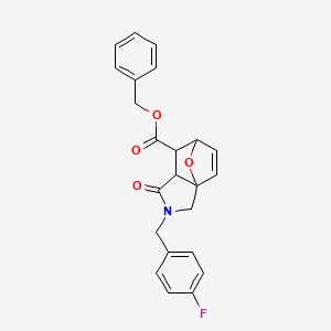 molecular formula C23H20FNO4 B11066625 Benzyl 2-(4-fluorobenzyl)-1-oxo-1,2,3,6,7,7a-hexahydro-3a,6-epoxyisoindole-7-carboxylate 