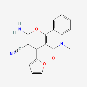 2-amino-4-(furan-2-yl)-6-methyl-5-oxo-5,6-dihydro-4H-pyrano[3,2-c]quinoline-3-carbonitrile