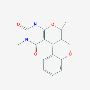 molecular formula C18H20N2O4 B11066668 4,6,9,9-tetramethyl-8,12-dioxa-4,6-diazatetracyclo[8.8.0.02,7.013,18]octadeca-2(7),13,15,17-tetraene-3,5-dione CAS No. 637322-35-1