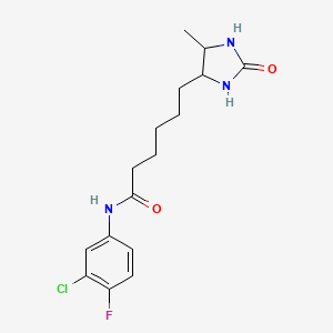 N-(3-chloro-4-fluorophenyl)-6-(5-methyl-2-oxoimidazolidin-4-yl)hexanamide