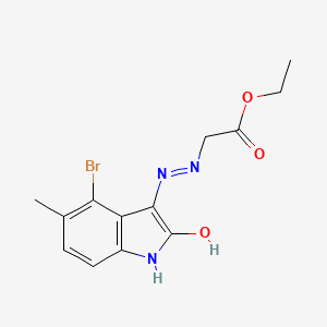 ethyl [(2Z)-2-(4-bromo-5-methyl-2-oxo-1,2-dihydro-3H-indol-3-ylidene)hydrazinyl]acetate