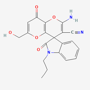 2'-amino-6'-(hydroxymethyl)-2,8'-dioxo-1-propyl-1,2-dihydro-8'H-spiro[indole-3,4'-pyrano[3,2-b]pyran]-3'-carbonitrile