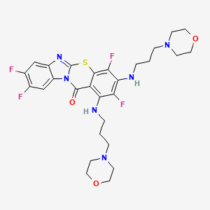 2,4,8,9-tetrafluoro-1,3-bis{[3-(morpholin-4-yl)propyl]amino}-12H-benzimidazo[2,1-b][1,3]benzothiazin-12-one