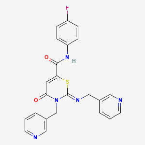 (2Z)-N-(4-fluorophenyl)-4-oxo-3-(pyridin-3-ylmethyl)-2-[(pyridin-3-ylmethyl)imino]-3,4-dihydro-2H-1,3-thiazine-6-carboxamide