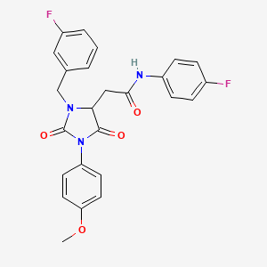 2-[3-(3-fluorobenzyl)-1-(4-methoxyphenyl)-2,5-dioxoimidazolidin-4-yl]-N-(4-fluorophenyl)acetamide