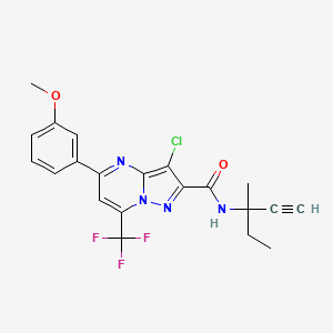 3-chloro-5-(3-methoxyphenyl)-N-(3-methylpent-1-yn-3-yl)-7-(trifluoromethyl)pyrazolo[1,5-a]pyrimidine-2-carboxamide