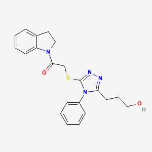 1-(2,3-dihydro-1H-indol-1-yl)-2-{[5-(3-hydroxypropyl)-4-phenyl-4H-1,2,4-triazol-3-yl]sulfanyl}ethanone