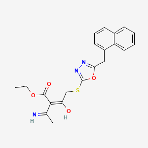 ethyl (2E)-3-amino-2-({[5-(naphthalen-1-ylmethyl)-1,3,4-oxadiazol-2-yl]sulfanyl}acetyl)but-2-enoate