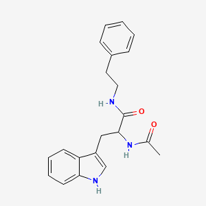 molecular formula C21H23N3O2 B11066806 2-Acetylamino-3-(1H-indol-3-yl)-N-phenethyl-propionamide 